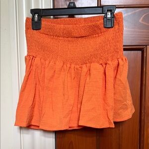 Orange Smocked Women's Skirt